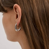 Double Trouble Hoop in Gunmetal Anna Rossi