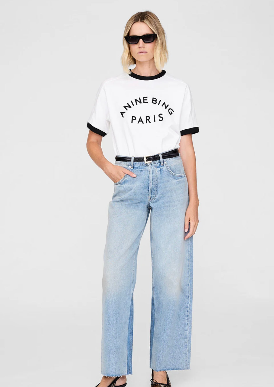 Jaylin Tee Paris in Ivory Anine Bing