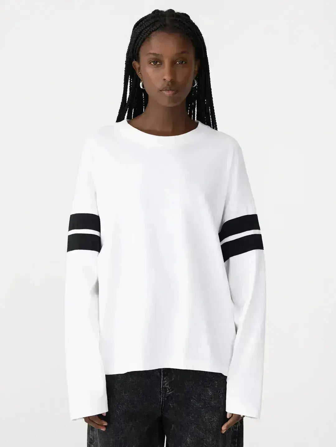 Boxy Rib Insert L/S T Shirt BASSIKE