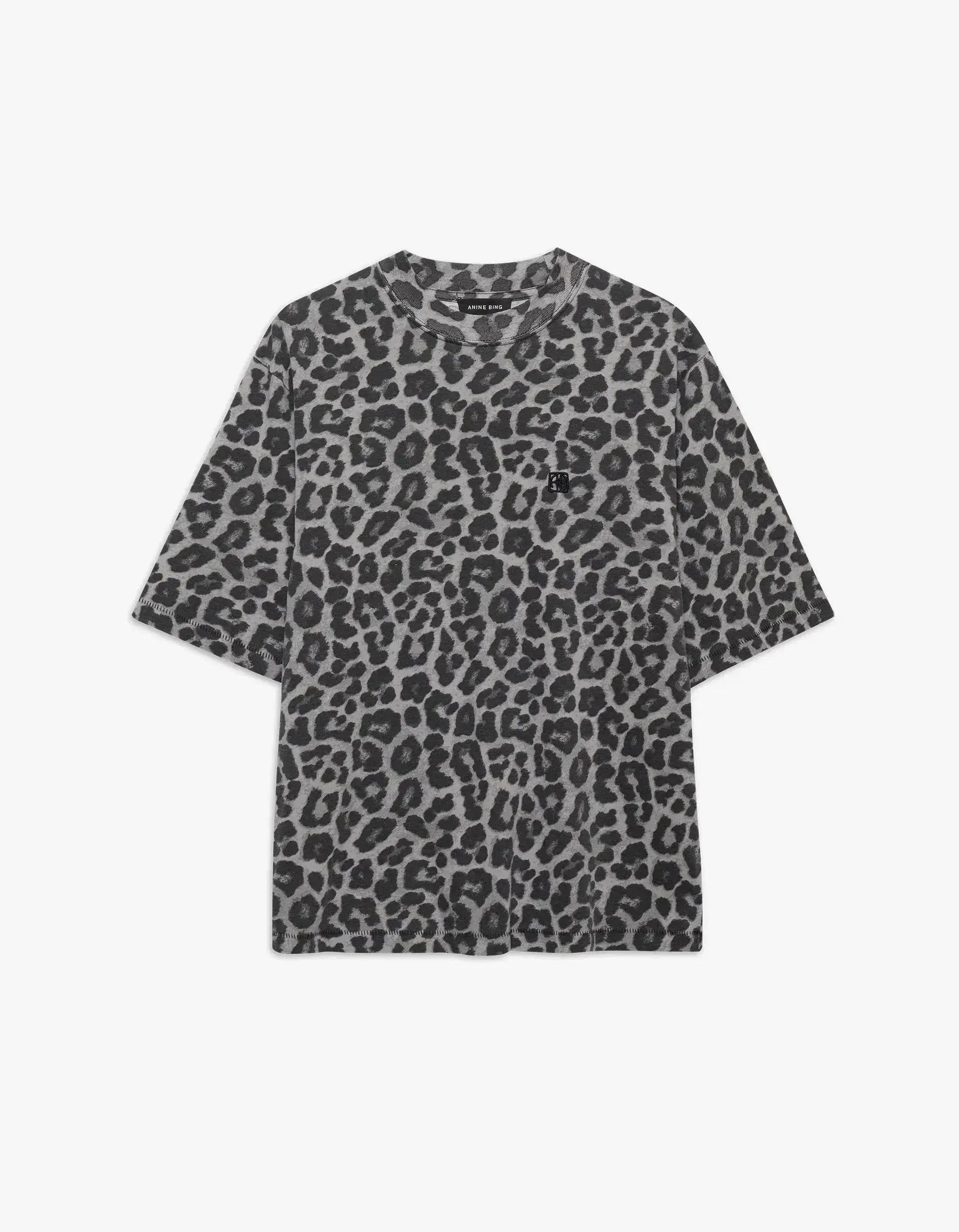 Cohen Tee in Grey Leopard Anine Bing