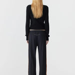 Twill Striped Detail Pant in Black and Argan Bassike