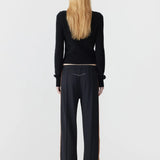 Twill Striped Detail Pant in Black and Argan Bassike