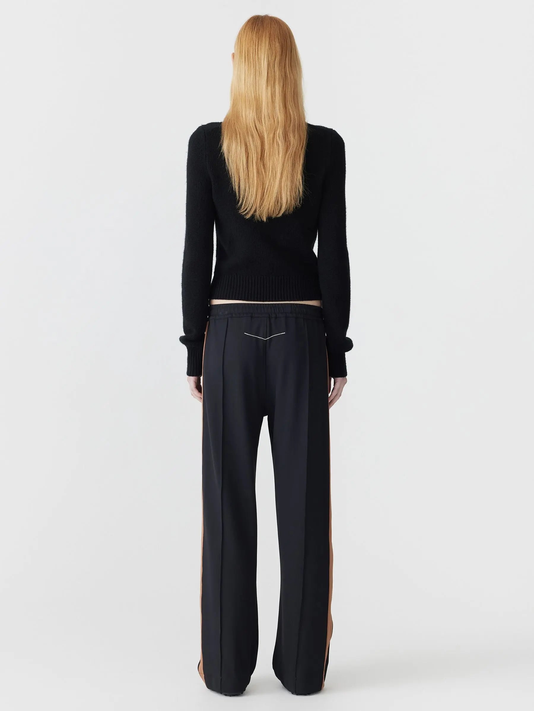 Twill Striped Detail Pant in Black and Argan Bassike