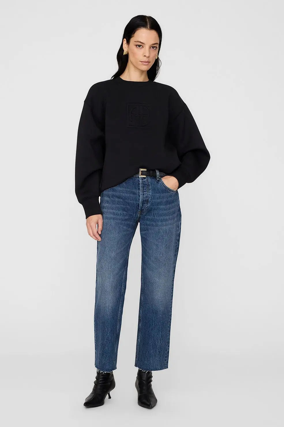 Alto Sweatshirt Framed Monogram Black Anine Bing
