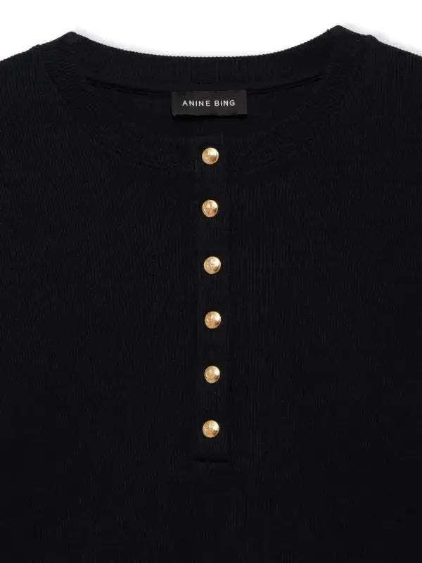 Alessia Long Sleeve Tee in black Anine Bing