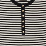 Alessia Top in Black and Cream Stripe Anine Bing