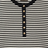 Alessia Top in Black and Cream Stripe Anine Bing