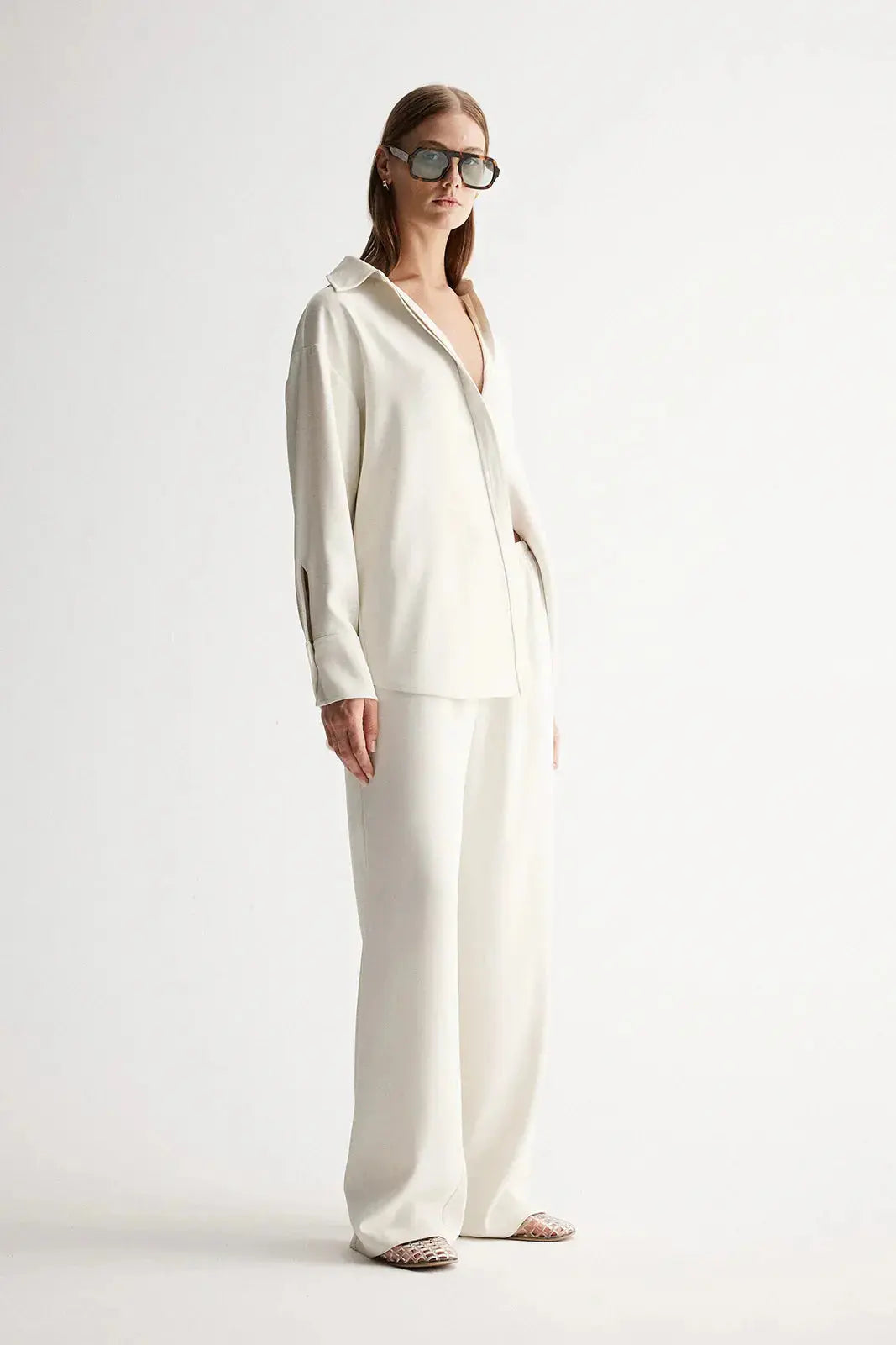 Edra Long Sleeve Shirt in Ecru Elka Collective