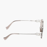 Logo Metal Oval Sunglasses by Miu Miu Miu Miu