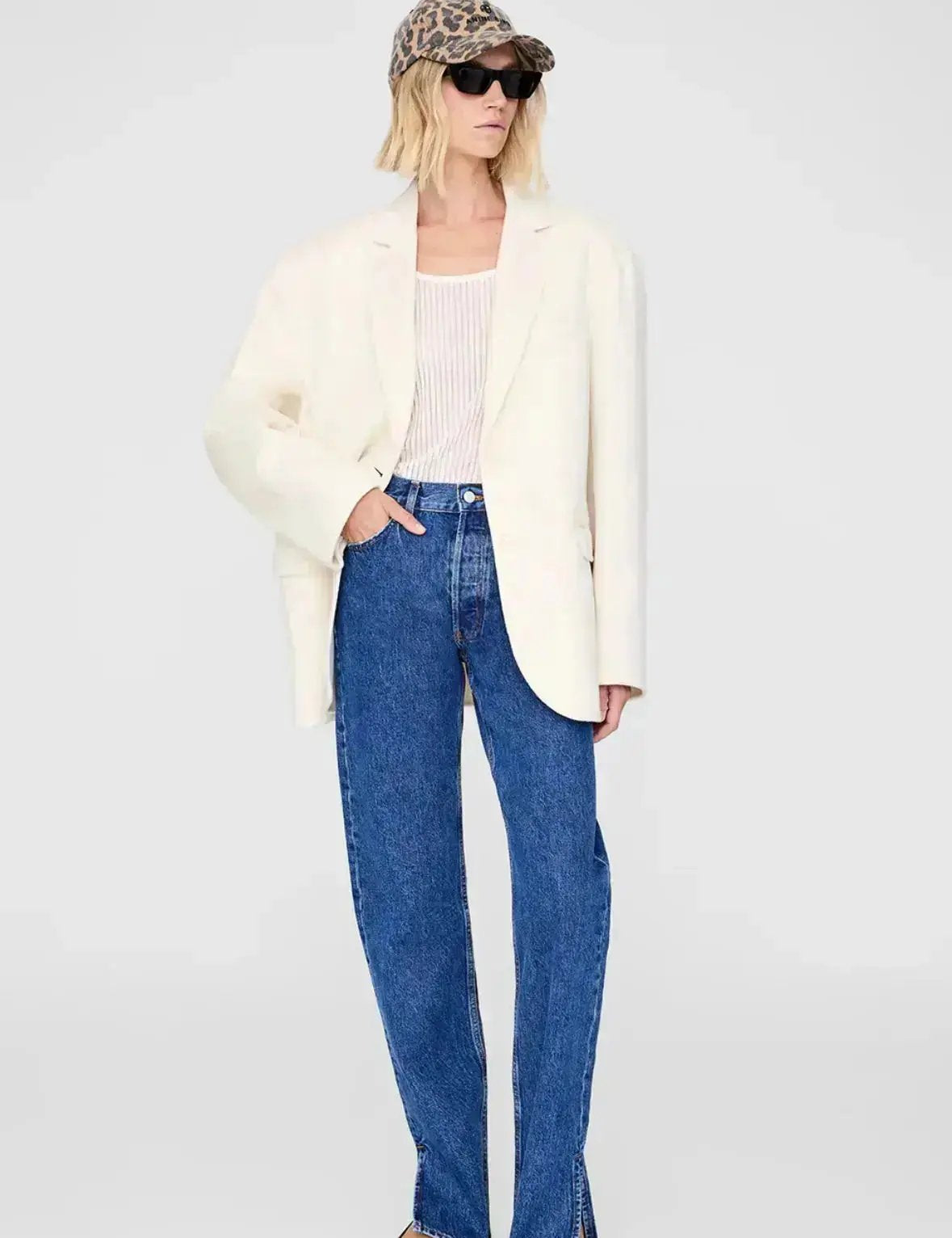 Jeremy Baseball Cap in Leopard Anine Bing