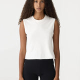 Raw Edge Baby Tank in White BASSIKE