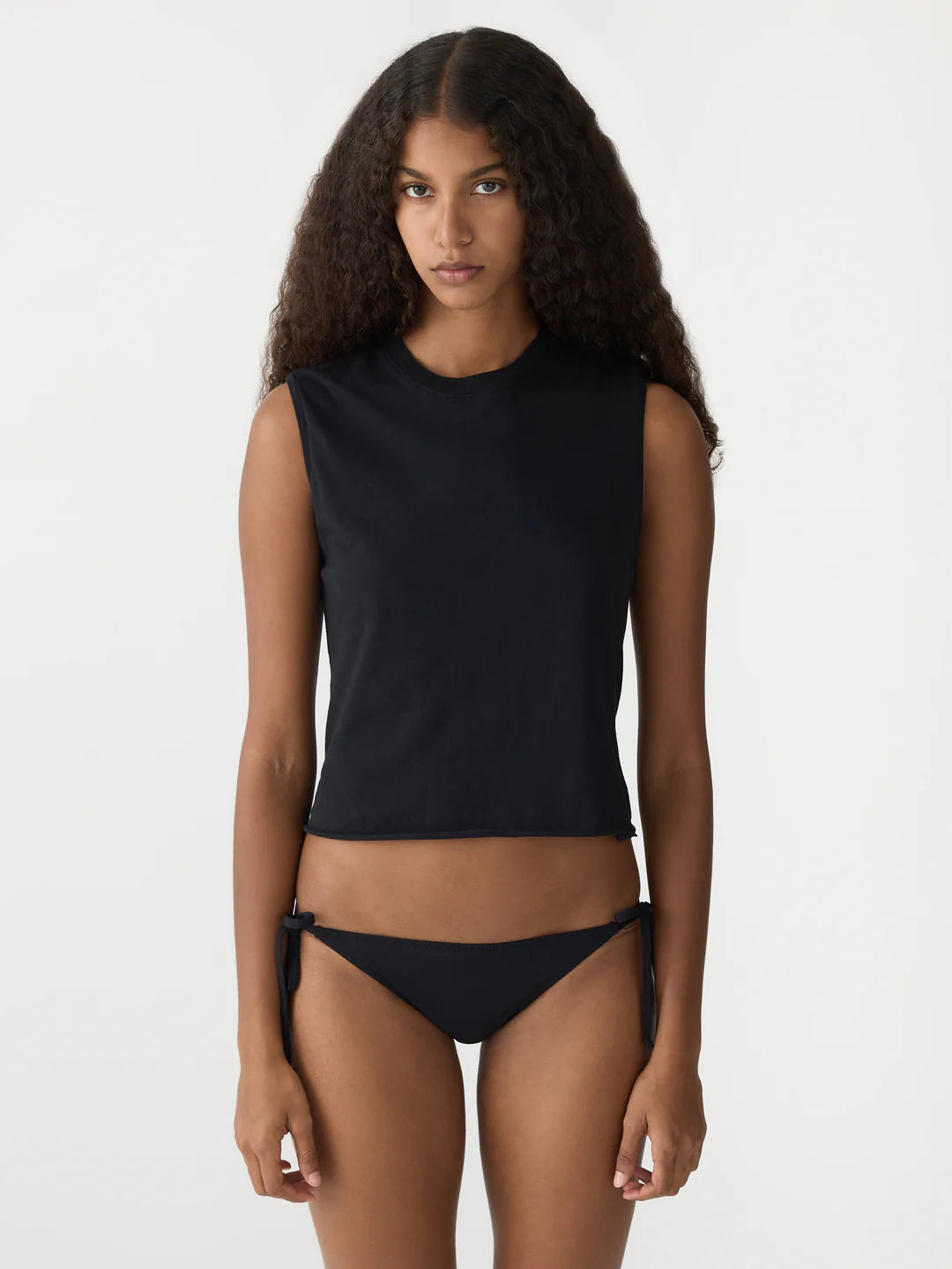 Raw Edge Baby Tank in Black BASSIKE