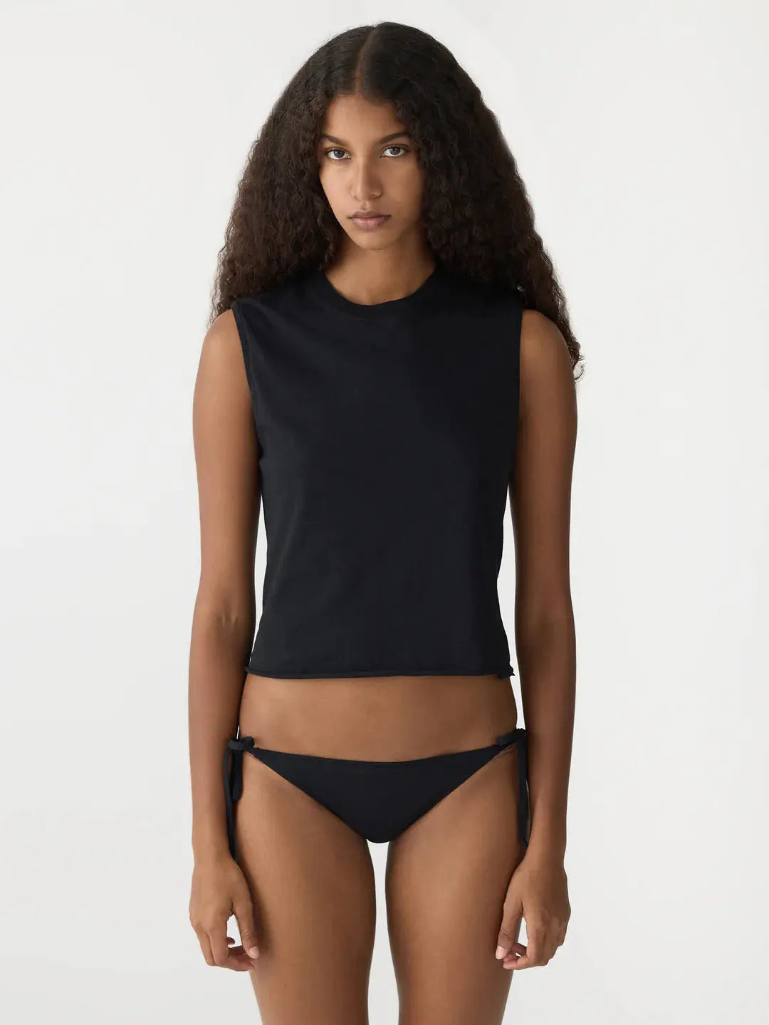 Raw Edge Baby Tank in Black BASSIKE