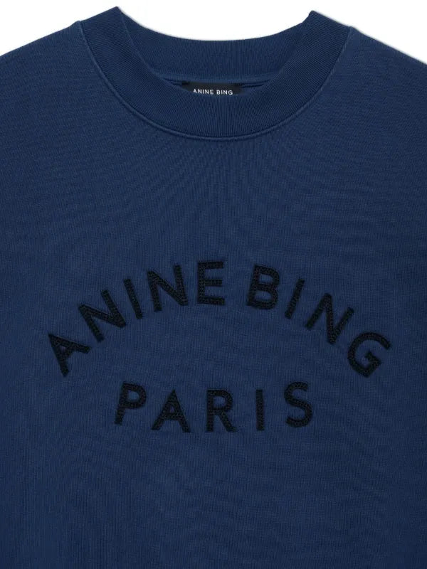 Jaci Sweatshirt Paris in Washed Navy Anine Bing