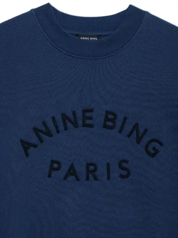 Jaci Sweatshirt Paris in Washed Navy Anine Bing