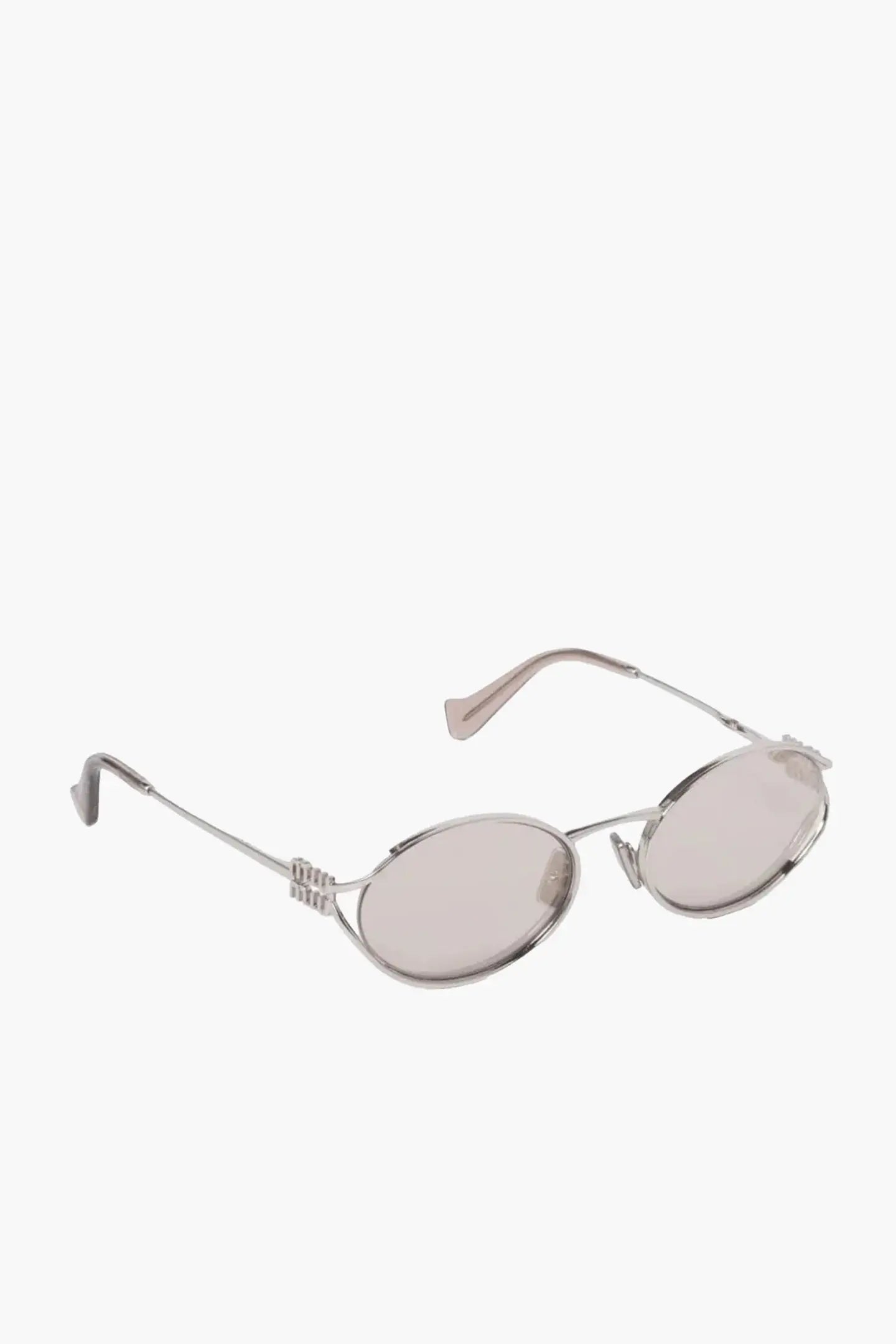 Logo Metal Oval Sunglasses by Miu Miu Miu Miu