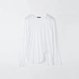 Regular Scoop Hem Long Sleeve T-shirt in White