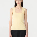 Low Scooped Rib Tank in Yellow Bassike