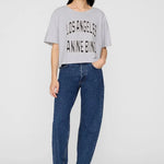 Johnny Cropped Tee in Grey - Cloth Lifestyle Boutique- Anine Bing