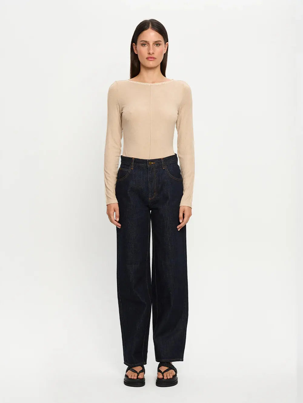 Quinn Knit Top in Taupe Kivari