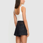 Celene Denim Short in Raw Kivari