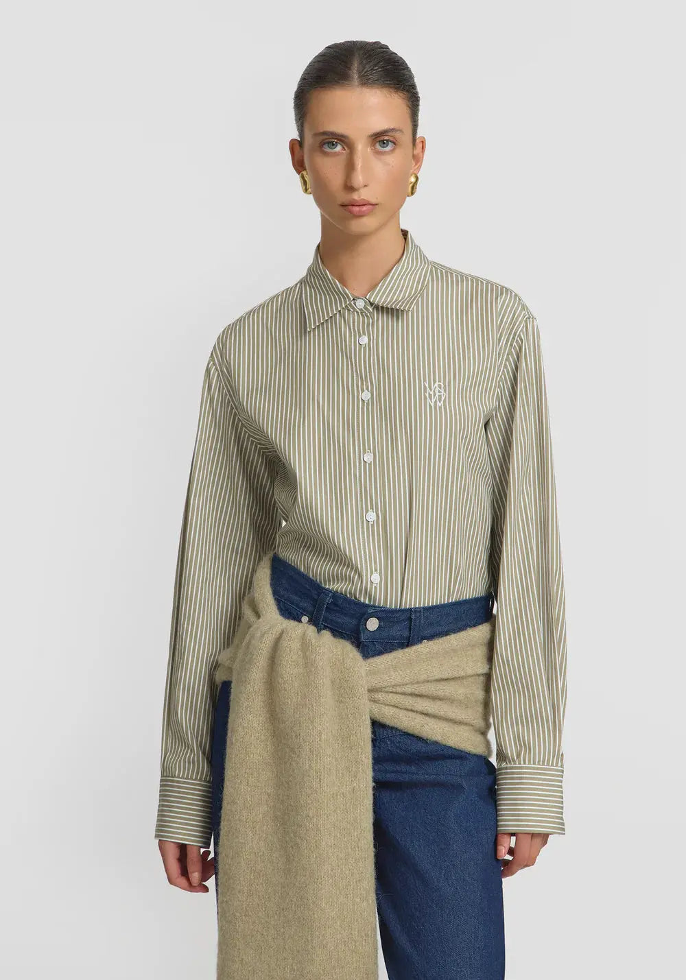 Trinity Shirt in Green Stripe Viktoria + Woods