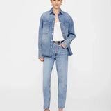 Dante Denim Shirt in Bleached Blue Anine Bing