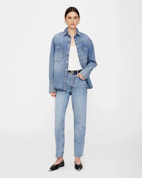 Dante Denim Shirt in Bleached Blue Anine Bing