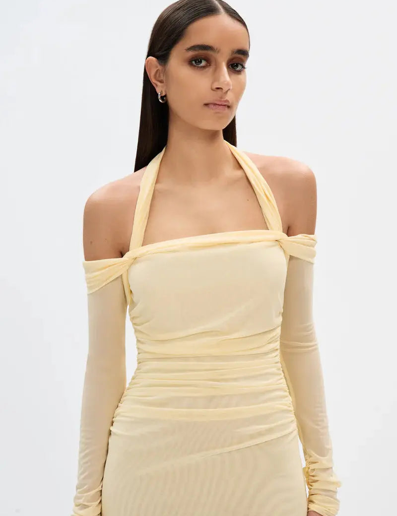 Sonnet Mesh Dress in Butter Misha