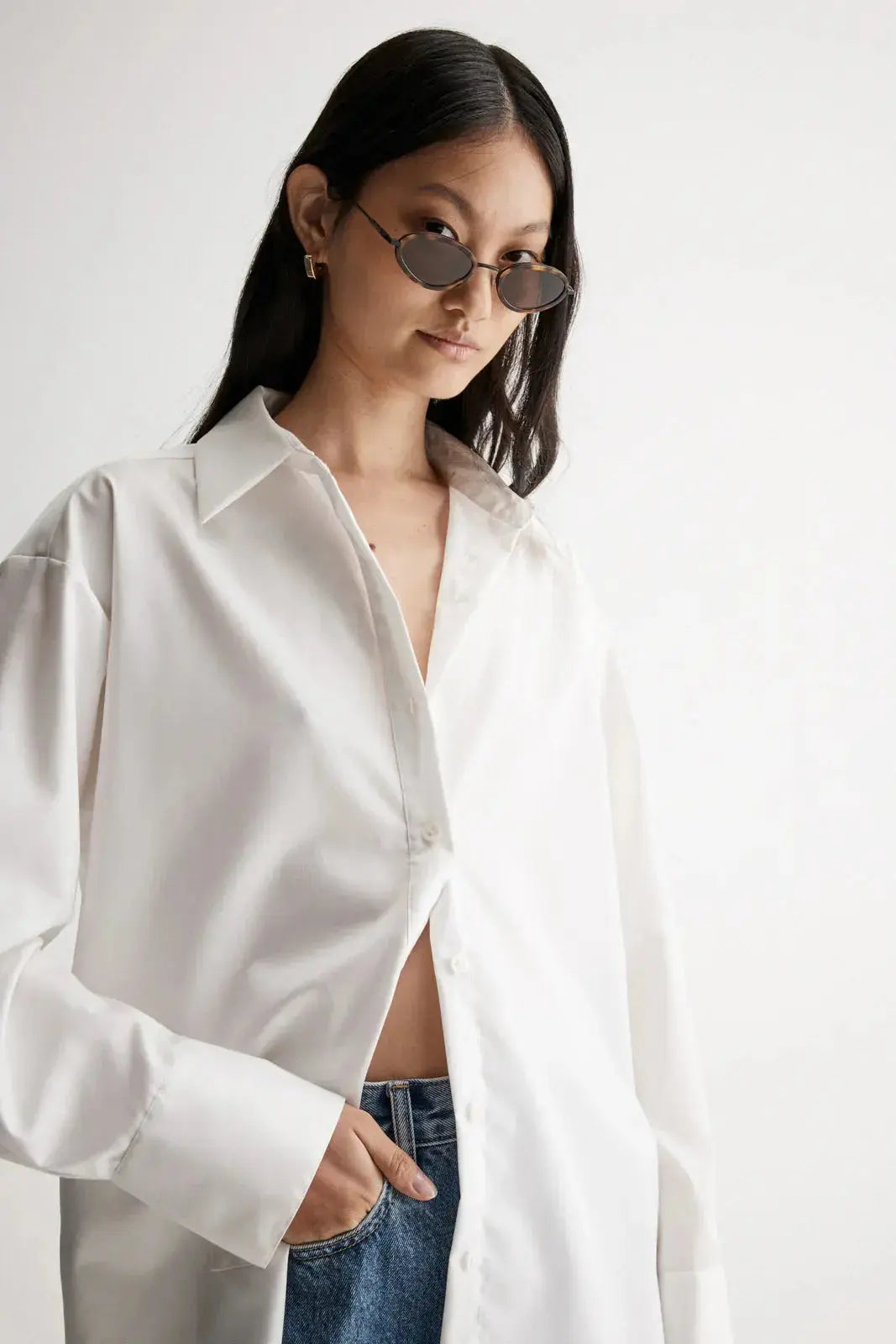 Carter Shirt in White Elka Collective