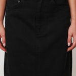 Hudson Maxi Skirt in Overdyed Black