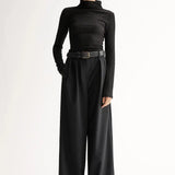 Black long sleeve top with black pant elka collective at clothlifestyle boutique