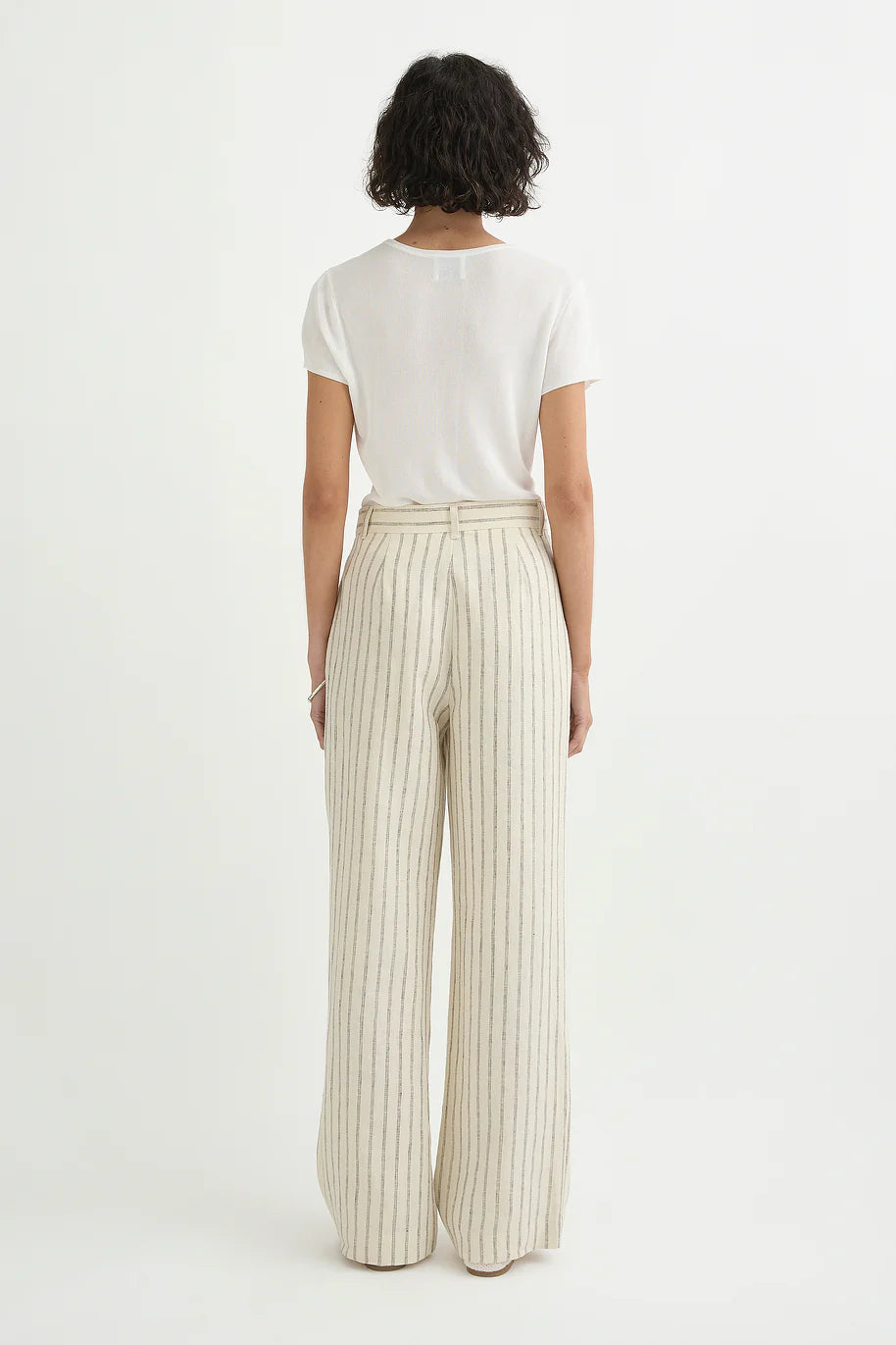 Mackenzie Trouser in Cream Pinstripe Posse