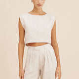 Martina Crop Top in Natural