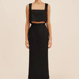 Alice Crop Top in Black Posse