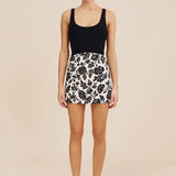 Romeo Mini Skirt in Bone/Black Posse
