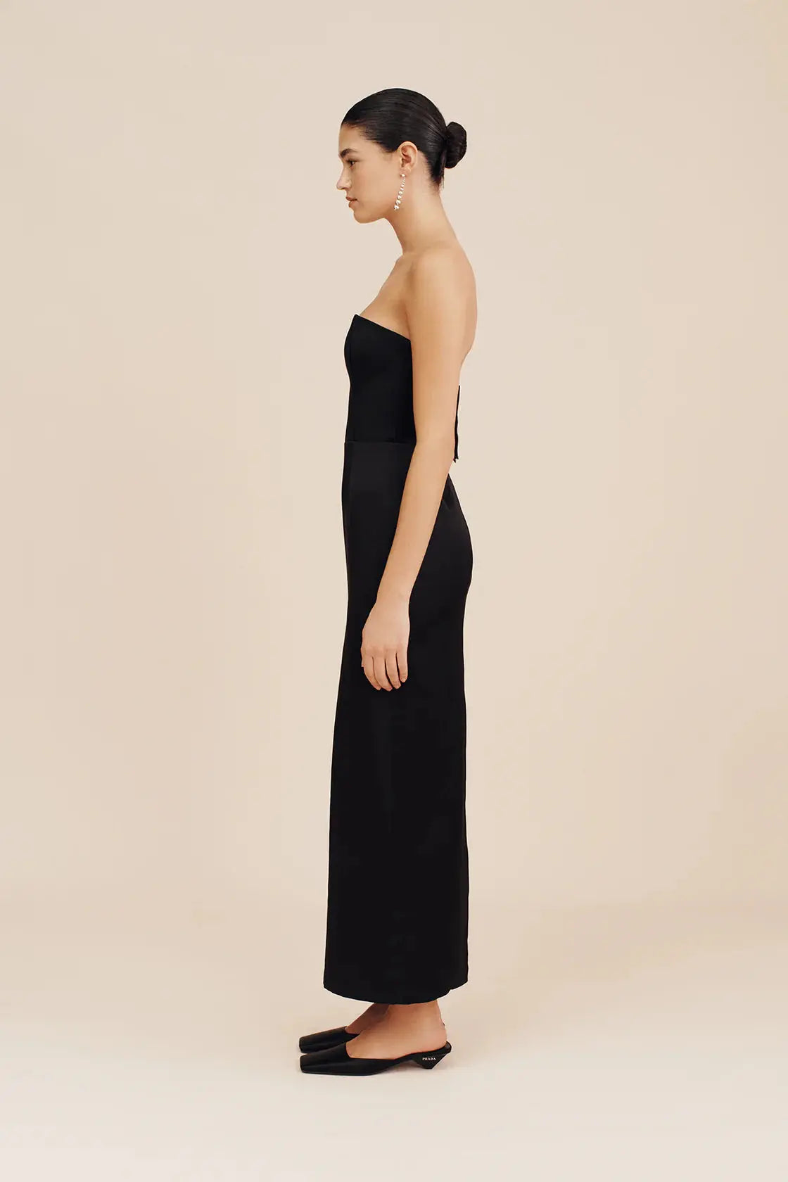 Romeo Strapless Dress in Black Posse
