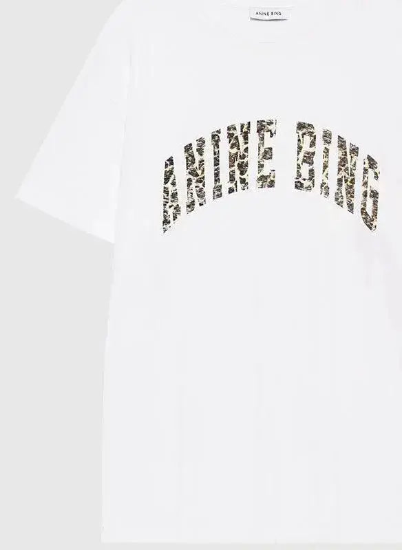 Walker Tee in Ivory and Leopard Anine Bing