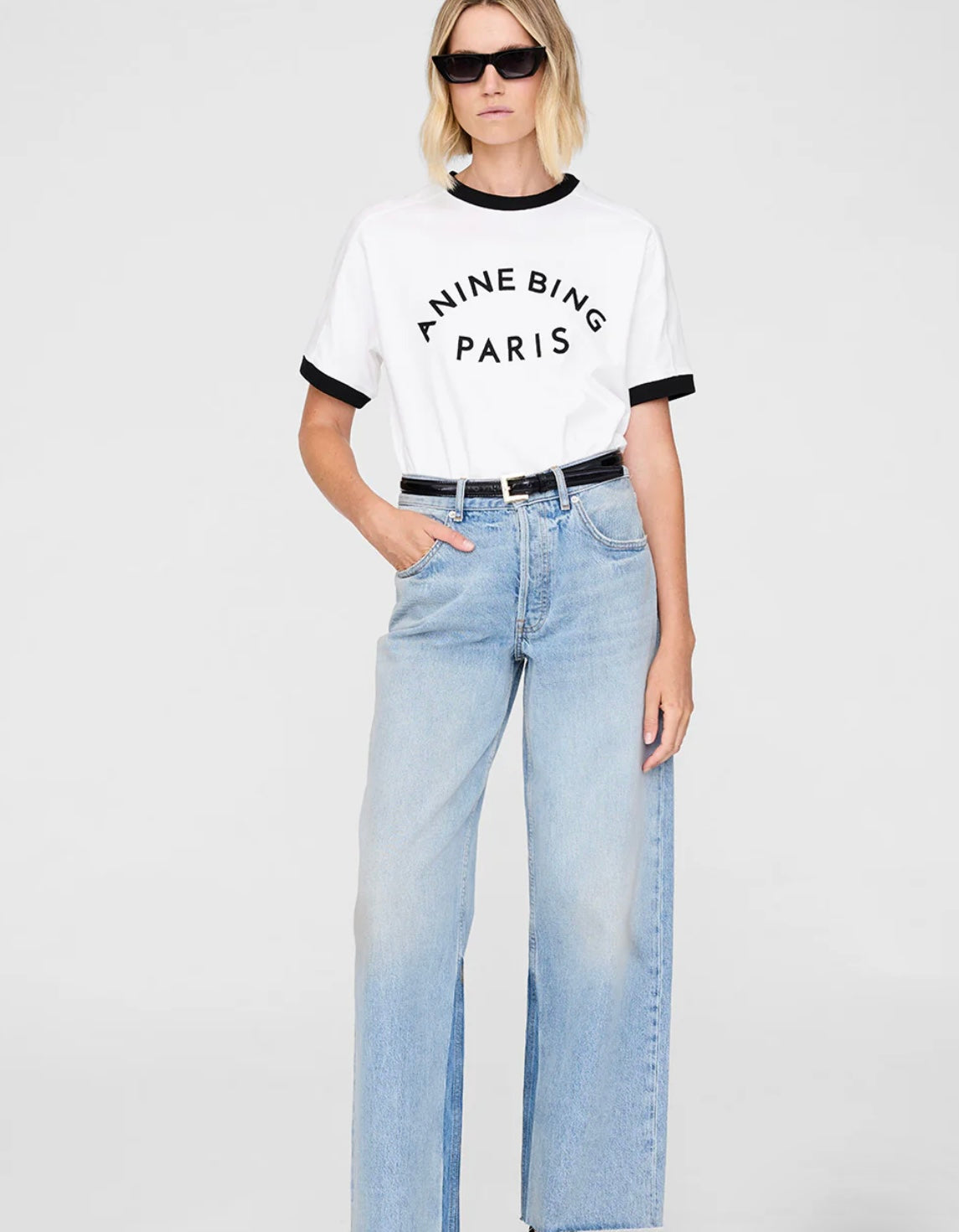 Jaylin Tee Paris in Ivory Anine Bing