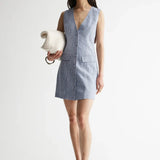 Venice Dress in Blue Stripe Elka Collective