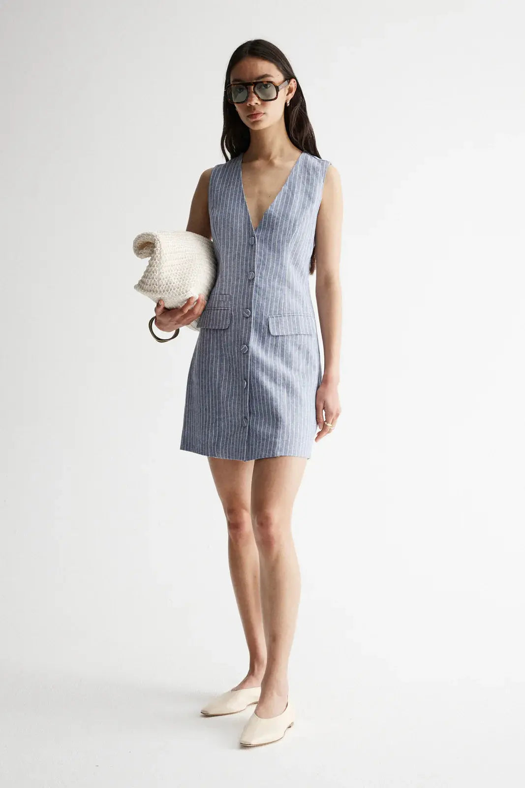 Venice Dress in Blue Stripe Elka Collective