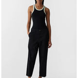 stretch cotton relaxed pant black