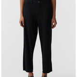 stretch cotton relaxed pant black