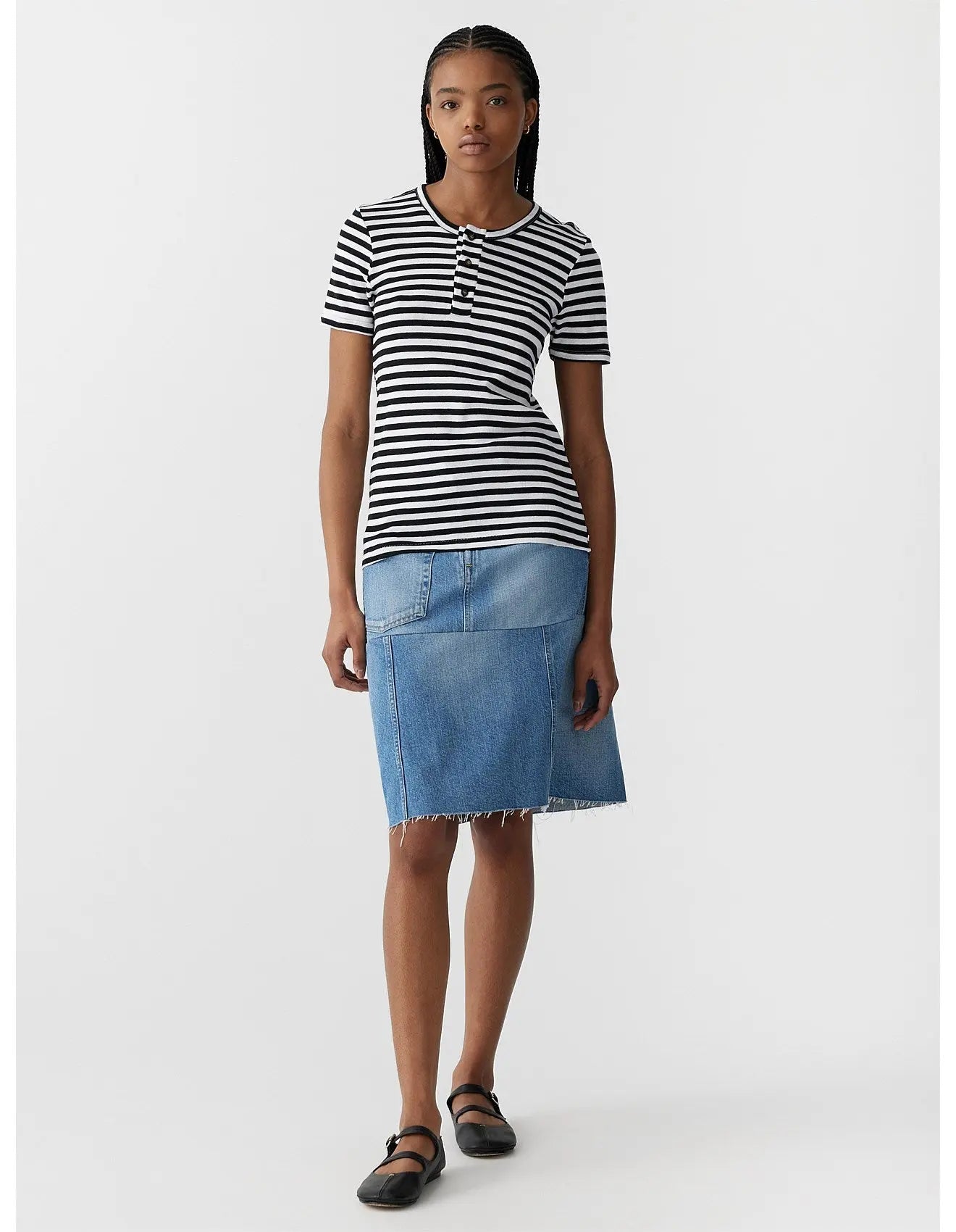 stripe placket tshirt bassike