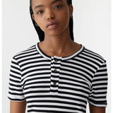 stripe placket tshirt bassike