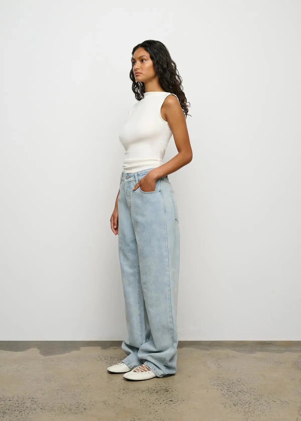 Ciera Asym Top in Chalk One of Others
