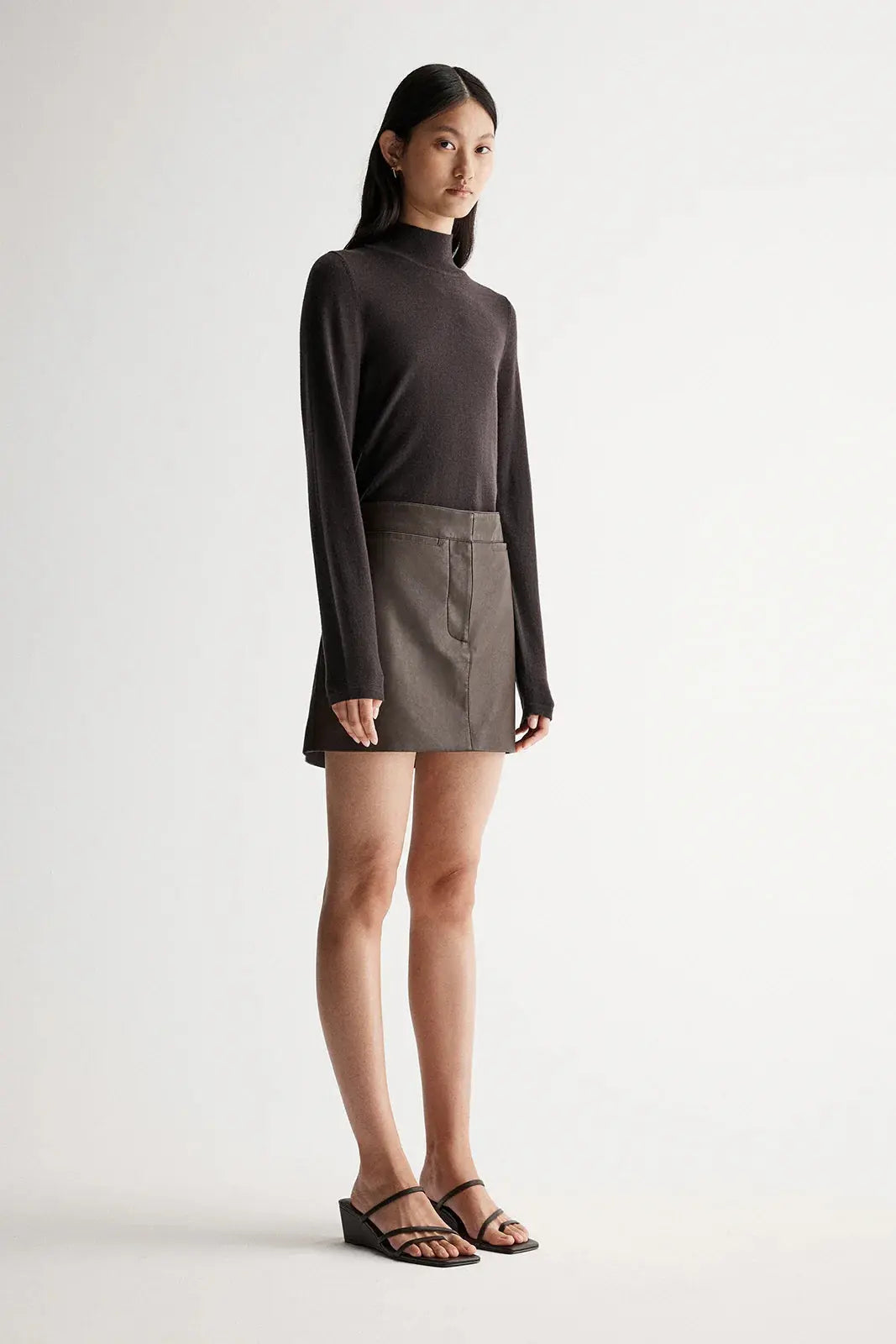 Lexi Mini Skirt in Chocolate Elka Collective