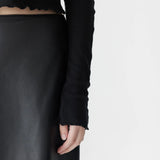 Slim Rib Raglan Long Sleeve T-shirt in Black Bassike