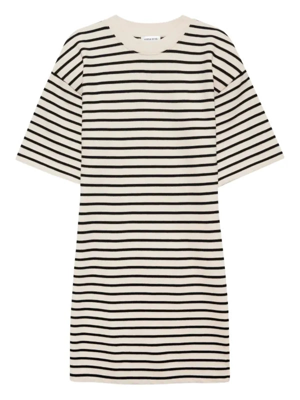 Mona Dress in Black Stripe French Terry Anine Bing