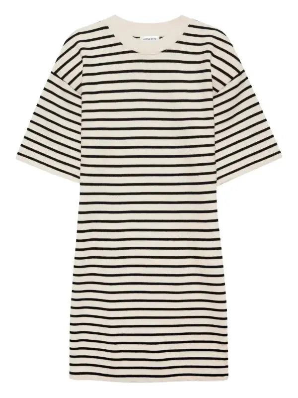 Mona Dress in Black Stripe French Terry Anine Bing